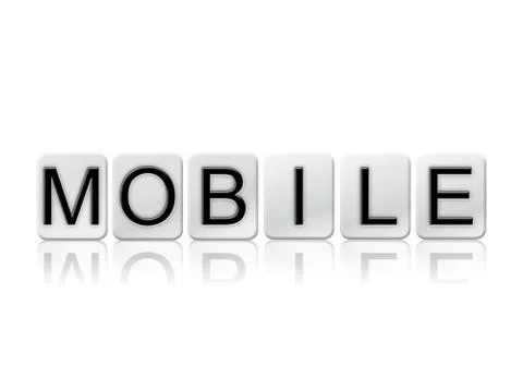 Mobile Isolated Tiled Letters Concept and Theme Stock Illustration