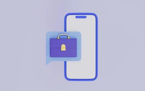 Mobile Job Application Briefcase on Smartphone Screen Stock Illustration