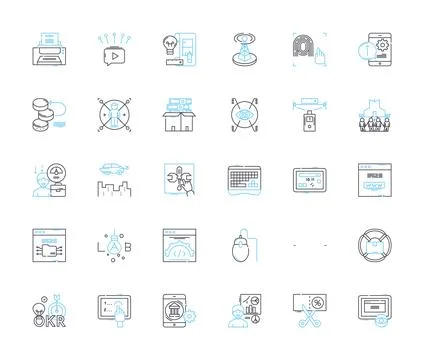 Mobile journey linear icons set. Navigation, Optimization, Usability Stock Illustration