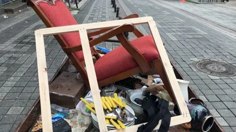 Mobile junk cart Stock Footage 145221960