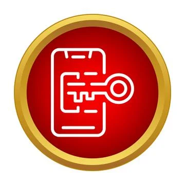 Mobile key unlocking smartphone data access control Stock Illustration