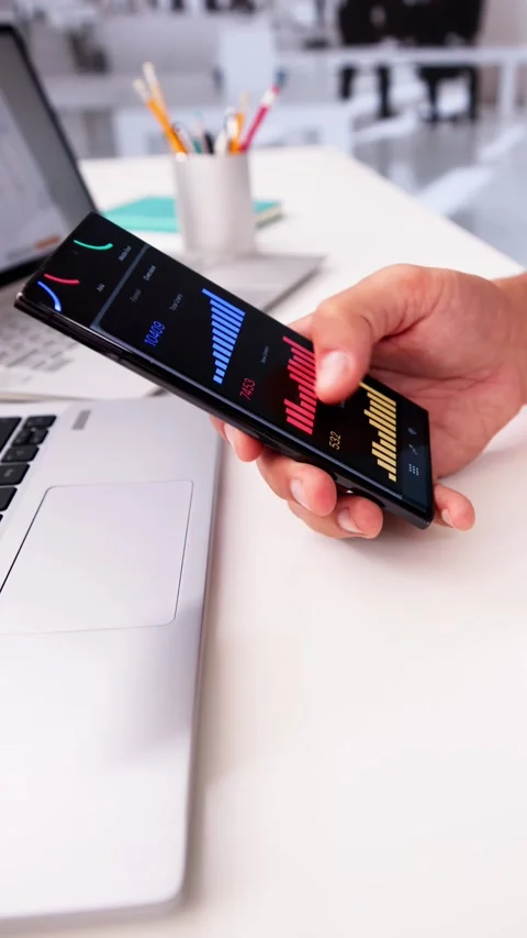 Mobile KPI Analytics Dashboard Stock Footage 283693858