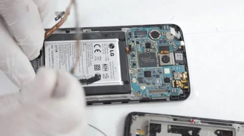 Mobile in a lab Stock Footage 61130140