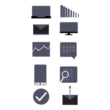 Mobile , Laptop, Message Icon Stock Illustration