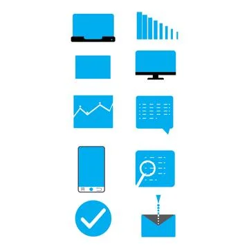 Mobile , Laptop, Message Icon Stock Illustration