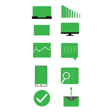 Mobile , Laptop, Message  icon Stock Illustration