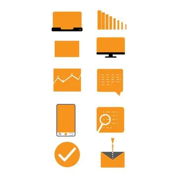 Mobile , Laptop, Message icon Stock Illustration