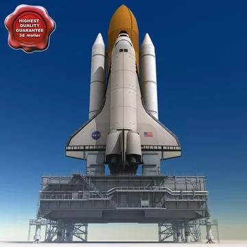 Mobile Launch Platform and Shuttle 3D Model