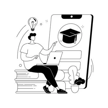 Mobile learning abstract concept vector illustration. Stock Illustration