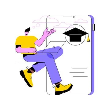 Mobile learning abstract concept vector illustration. Stock Illustration