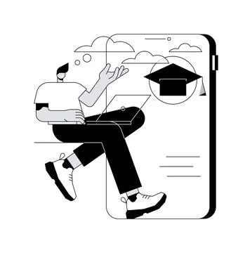 Mobile learning abstract concept vector illustration. Stock Illustration