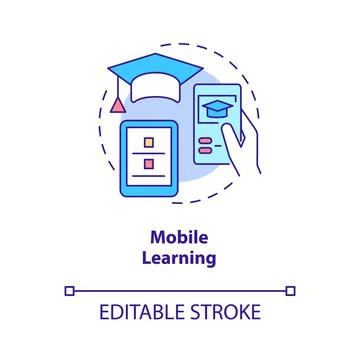 Mobile learning concept icon イラスト素材