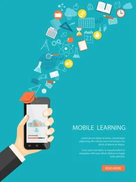 Mobile learning Stock Illustration