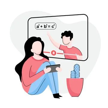 Mobile learning vector illustration Stock Illustration