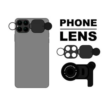 Mobile with Lens vector illustration Stock Illustration