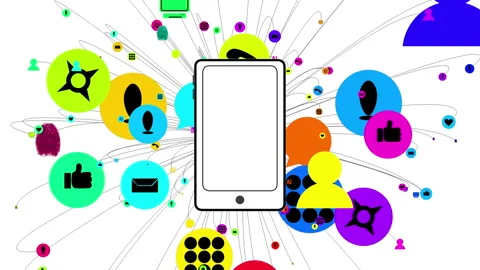 Mobile Life Connectivity Hub and Integrated Application Ecosystem Concept Stock Footage 333859955