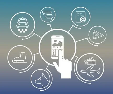 Mobile lifestyle apps Stock Illustration