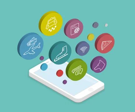 Mobile lifestyle apps Stock Illustration