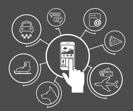 Mobile lifestyle apps Stock Illustration