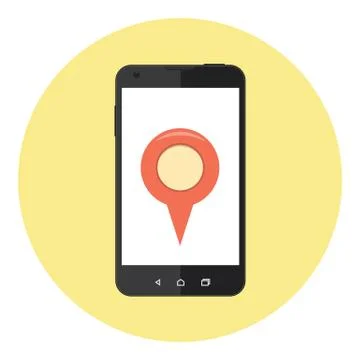 Mobile Location Marker Illustrazione stock