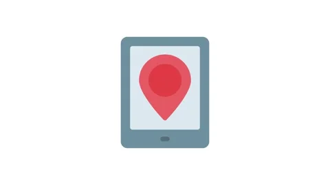 Mobile location pin icon, representing a specific geographic point or desti.. Stock Footage 332904999