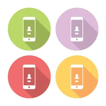 Mobile Lock Page Flat Icons Set Stock Illustration