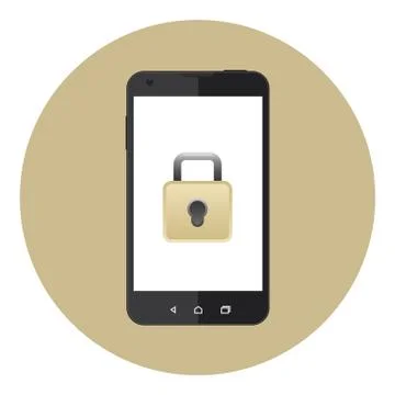 Mobile Lock Sign Stock Illustration