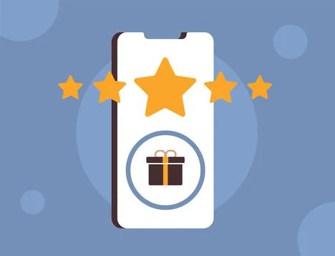 Mobile loyalty program, App rewards illustration. Gamification concept with Stock Illustration