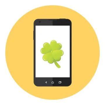 Mobile Lucky Clover Stock Illustration