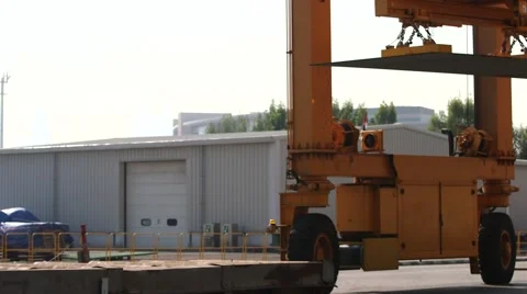 Mobile Magnets Crane Moving On Storage Stock Footage 63990164