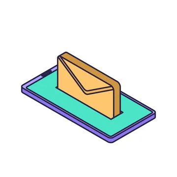 Mobile mail concept. Online post concept. Email on Your Mobile Phone Stock-Illustration