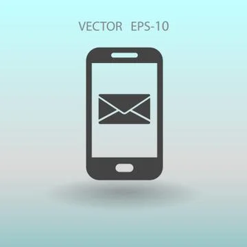 Mobile mail icon. vector illustration Stock Illustration