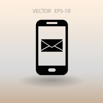 Mobile mail icon. vector illustration Stock Illustration