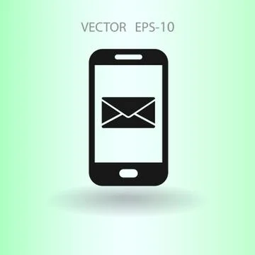 Mobile mail icon. vector illustration Stock Illustration
