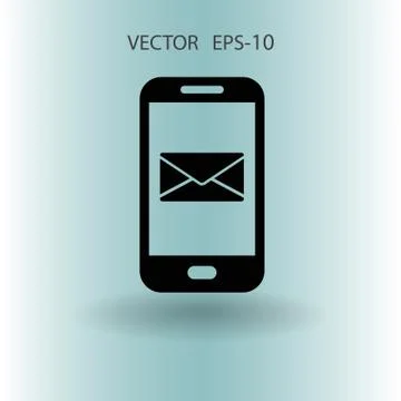 Mobile mail icon. vector illustration Stock Illustration