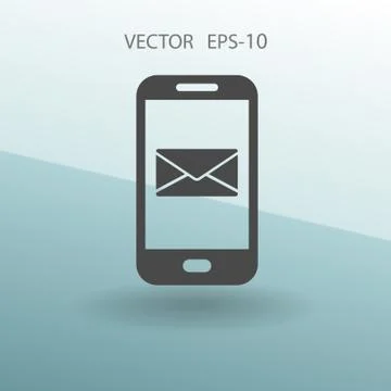 Mobile mail icon. vector illustration Stock Illustration