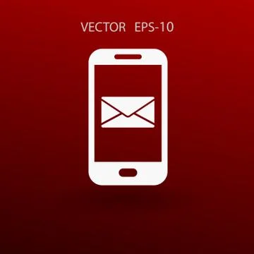 Mobile mail icon. vector illustration Stock Illustration