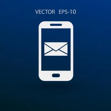 Mobile mail icon. vector illustration Stock Illustration