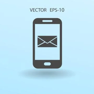 Mobile mail icon. vector illustration Stock Illustration