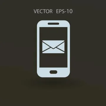Mobile mail icon. vector illustration Stock Illustration