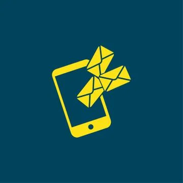 Mobile mail sign. Stock Illustration