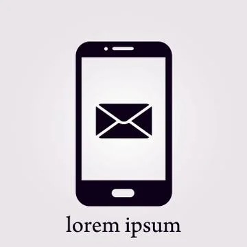 Mobile mail sign. Stock Illustration