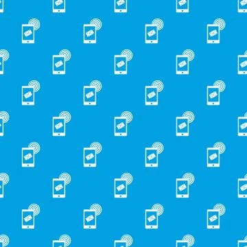Mobile mail sign pattern seamless blue Stock Illustration