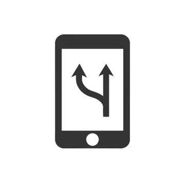 Mobile Map Direction Icon Stock Illustration
