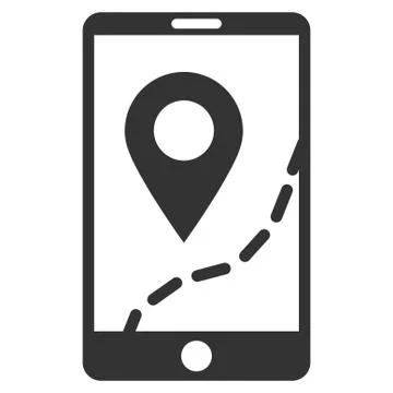 Mobile Map Navigation Flat Vector Icon Illustrazione stock