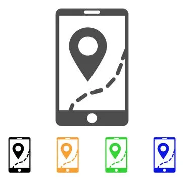 Mobile Map Navigation Vector Icon Illustrazione stock