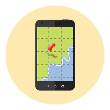Mobile Map Service Stock Illustration