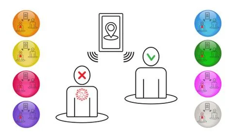 Mobile map tracker Covid-19. Smartphone health virus tracking location app Stock Illustration