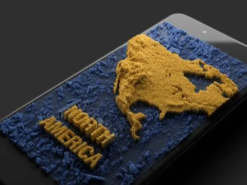 Mobile maps, 3D rendering Stock Illustration
