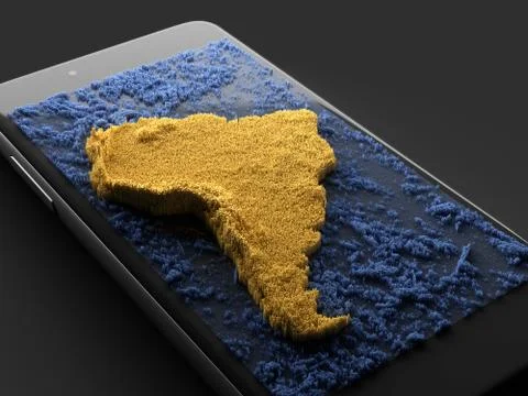 Mobile maps, 3D rendering Иллюстрация